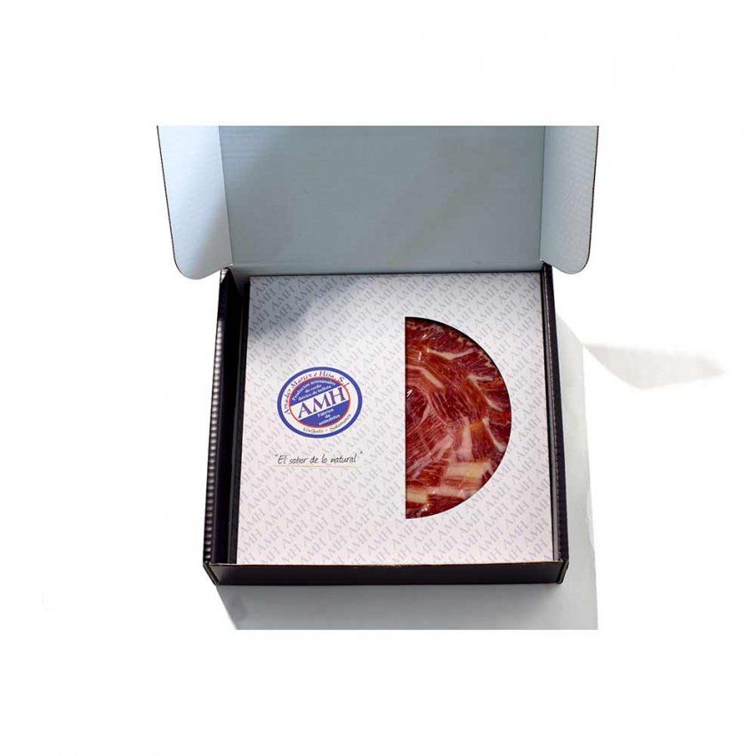 Estuche 12 platos jamón bellota ibérico 50% cortado a cuchillo